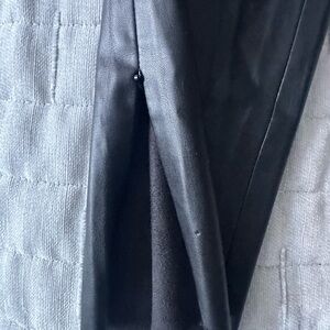 Black Leather and Gray Quilted Fabric Jacket